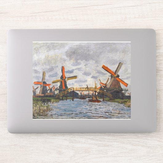 Claude Monet - Windmühlen bei Zaandam Aufkleber (Computer)