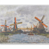 Claude Monet - Windmühlen bei Zaandam Aufkleber (Vorderseite)