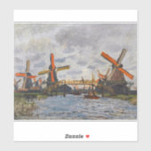 Claude Monet - Windmühlen bei Zaandam Aufkleber (Blatt)