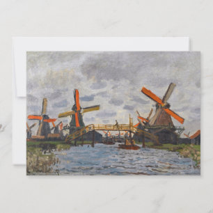 Claude Monet - Windmühlen bei Zaandam Dankeskarte
