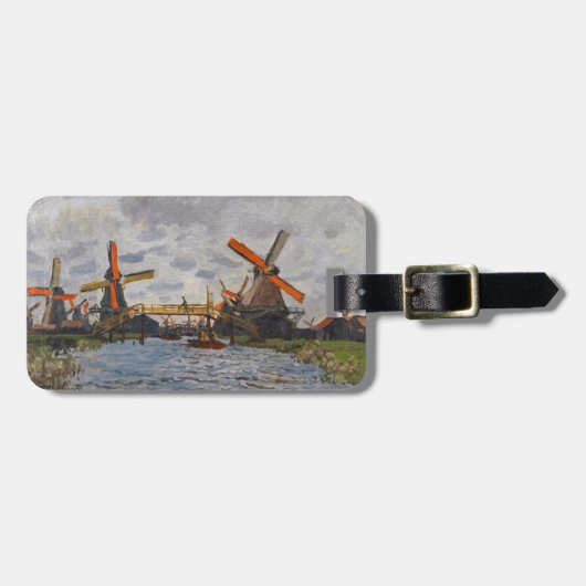 Claude Monet - Windmühlen bei Zaandam Gepäckanhänger (Vorderseite horizontal)