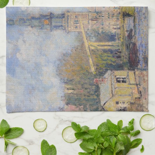 Claude Monet - Windmühlen bei Zaandam Geschirrtuch (Gefaltet)