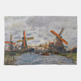 Claude Monet - Windmühlen bei Zaandam Geschirrtuch