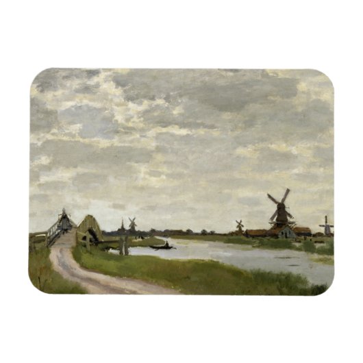 Claude Monet - Windmühlen bei Zaandam Magnet (Horizontal)