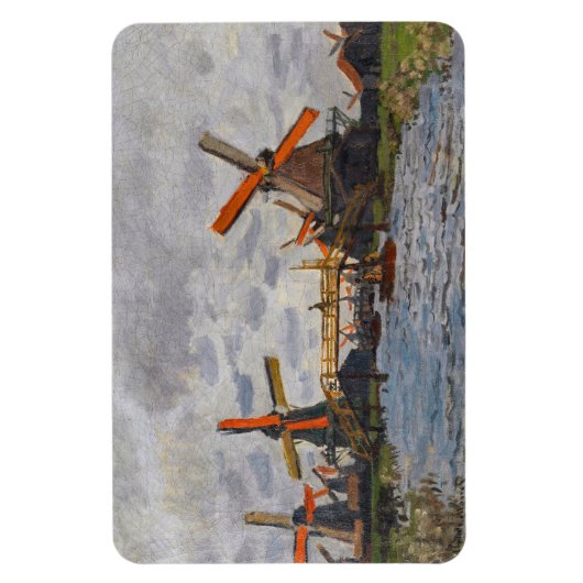 Claude Monet - Windmühlen bei Zaandam Magnet (Vertikal)