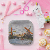 Claude Monet - Windmühlen bei Zaandam Pappteller (Party)