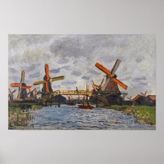 Claude Monet - Windmühlen bei Zaandam Poster (Vorne)