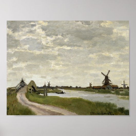 Claude Monet - Windmühlen bei Zaandam Poster (Vorne)