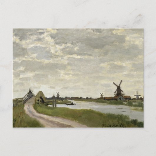 Claude Monet - Windmühlen bei Zaandam Postkarte (Vorderseite)