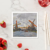 Claude Monet - Windmühlen bei Zaandam Serviette (Beispiel)