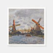 Claude Monet - Windmühlen bei Zaandam Serviette (Vorderseite)