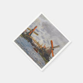 Claude Monet - Windmühlen bei Zaandam Serviette (Ecke)