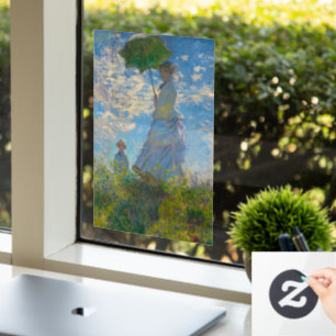 Claude Monet Woman mit einem Sonnenschirm Fensteraufkleber
