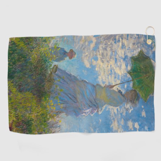 Claude Monet Woman mit einem Sonnenschirm Golfhandtuch (Horizontal)