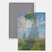 Claude Monet Woman mit einem Sonnenschirm Magnet (Vorderseite/Rückseite)