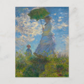 Claude Monet Woman mit einem Sonnenschirm Postkarte (Vorderseite)