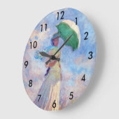 Claude Monet - Woman with a Parasol facing right Große Wanduhr (Winkel)