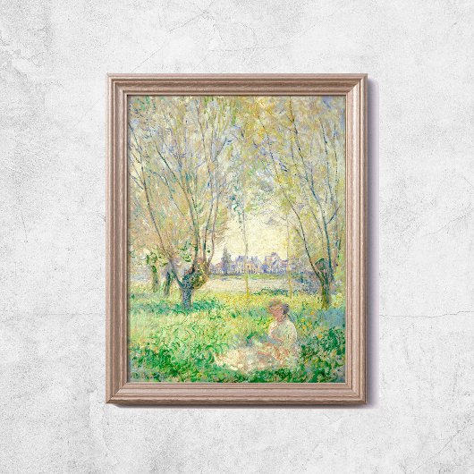 Claude Monet Women sitzt unter Willow Old Art Poster