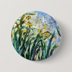Claude Monet Yellow Irises und Malva 19 Button