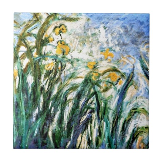 Claude Monet Yellow Irises und Malva 19 Fliese (Vorderseite)