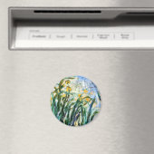 Claude Monet Yellow Irises und Malva 19 Magnet (In Situ (Geschirrspüler))