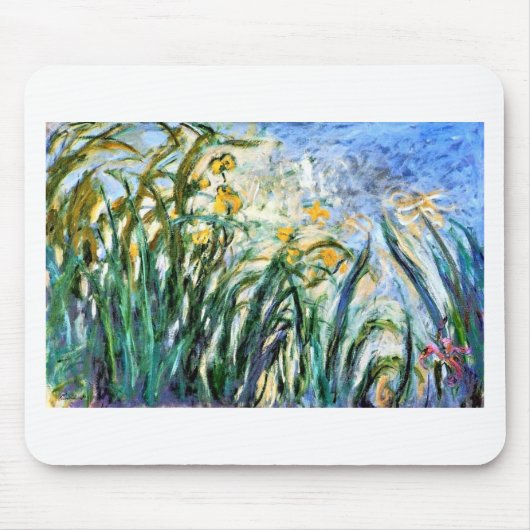 Claude Monet Yellow Irises und Malva 19 Mousepad (Vorne)