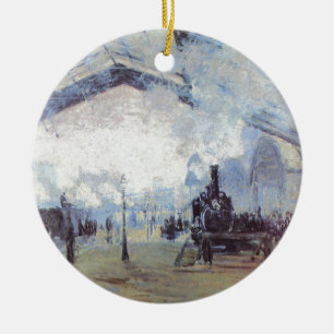 Claude Monet - Zug Kunstwerk - Dampflokomotive Keramik Ornament