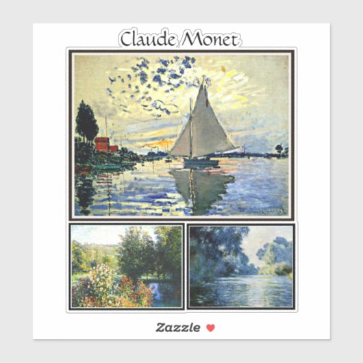 Claude Monets berühmte Bilder Aufkleber (Blatt)