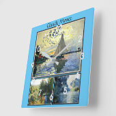 Claude Monets berühmte Bilder Quadratische Wanduhr (Winkel)