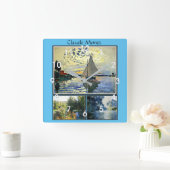Claude Monets berühmte Bilder Quadratische Wanduhr (Zuhause)