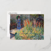 Claude Monets Blume Bed Save the Date malen Folie Einladungspostkarte (Vorderseite/Rückseite)