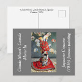 Claude Monets Camille Monet in japanischem Kostüm Postkarte (Vorne/Hinten)
