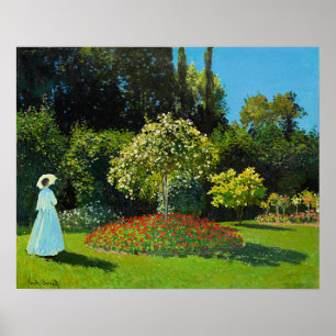 Claude Monets, Dame im Garten, Poster