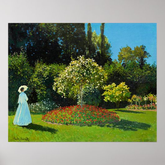 Claude Monets, Dame im Garten, Poster (Vorne)