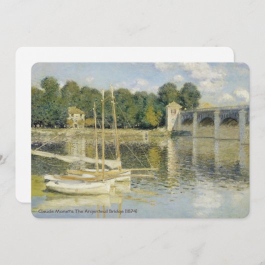 Claude Monets Die Argenteuil-Brücke (1874) Einladung (Vorne/Hinten)