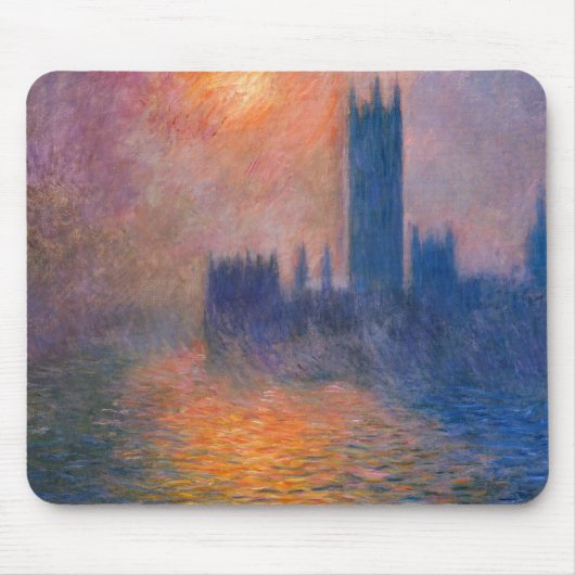 Claude Monets Die Häuser des Parlaments bei Sunset Mousepad (Vorne)