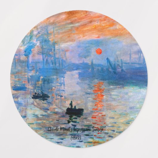 Claude Monets Eindruck, Sonnenaufgang (1872) Etiketten (Design 1)