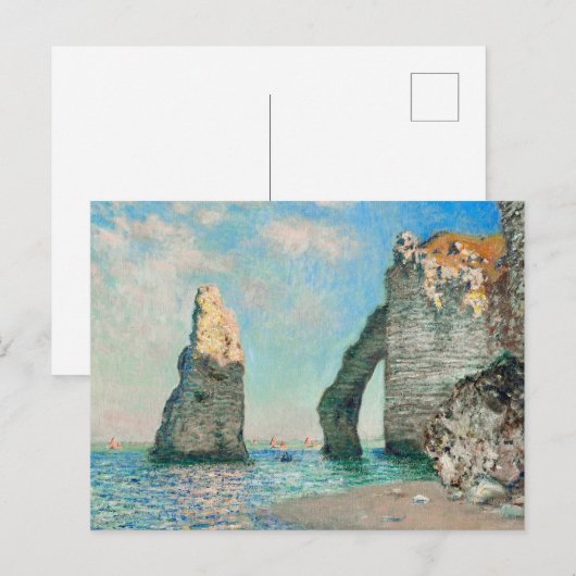 Claude Monets Étretat Cliffs Postkarte (Vorne/Hinten)