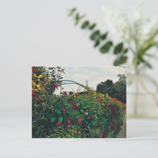 Claude Monets Garten Postkarte (Stehend Vorderseite)