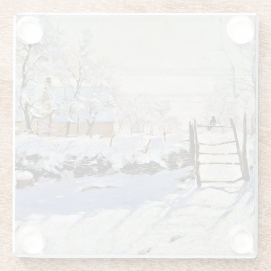 Claude Monets Gemälde The Magpie, Glasuntersetzer (Rückseite)