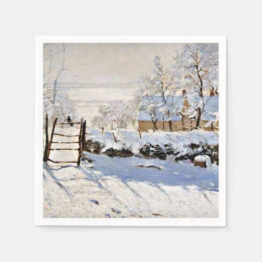 Claude Monets Gemälde The Magpie, Serviette (Vorderseite)