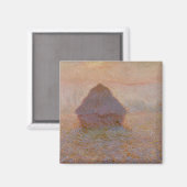Claude Monets Grainstack, Sun in the Mist (1891) Magnet (Vorderseite/Rückseite)