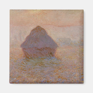 Claude Monets Grainstack, Sun in the Mist (1891) Magnet