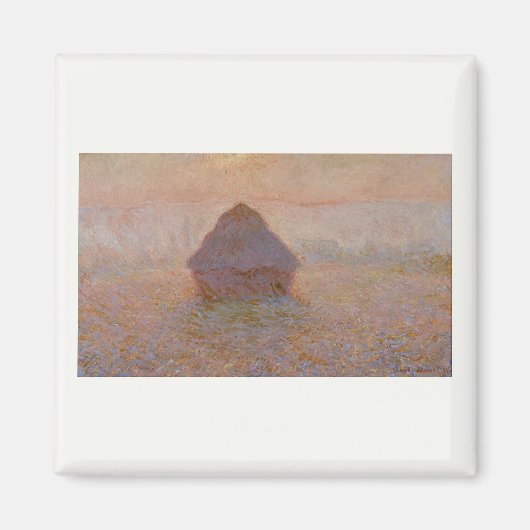Claude Monets Grainstack, Sun in the Mist (1891) Magnet (Vorne)