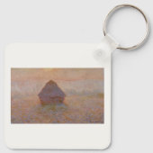 Claude Monets Grainstack, Sun in the Mist (1891) Schlüsselanhänger (Rückseite)