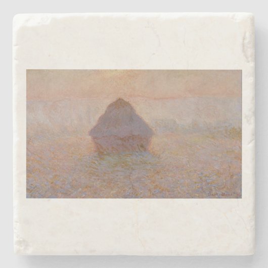 Claude Monets Grainstack, Sun in the Mist (1891) Steinuntersetzer (Vorderseite)