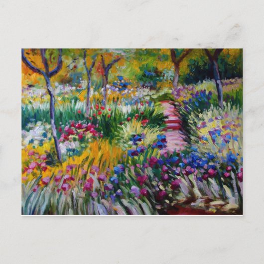Claude Monet's Iris Garden Postcard Postkarte (Vorderseite)