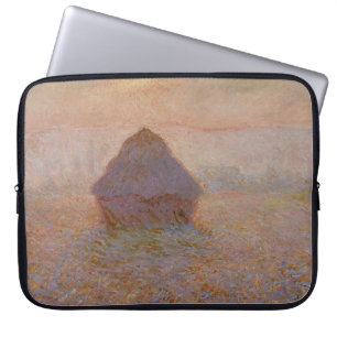 Claude Monets Kornfeld, Sonne im Nebel (1891) Laptopschutzhülle