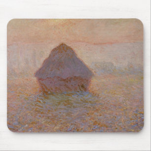 Claude Monets Kornstapel, Sonne im Nebel (1891) Mousepad