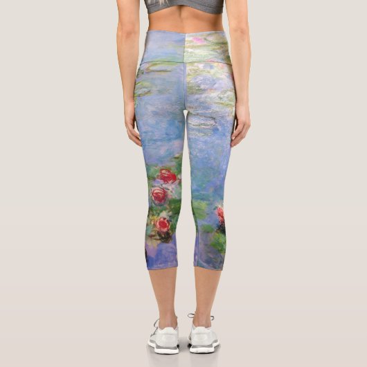 Claude Monets Lilies Capri Leggings (Rückseite)